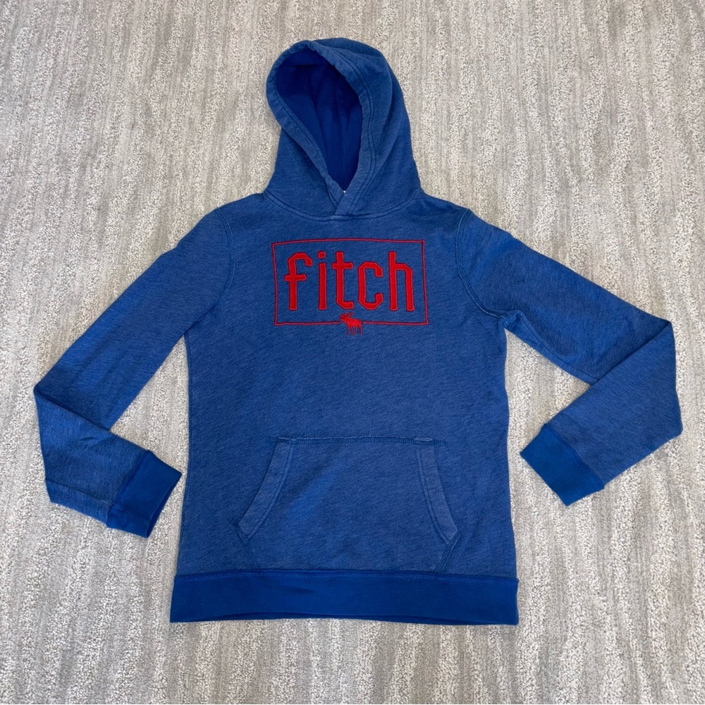 Abercrombie & Fitch Blue Embroidered Long Sleeve Hoodie Kids Size 15/16